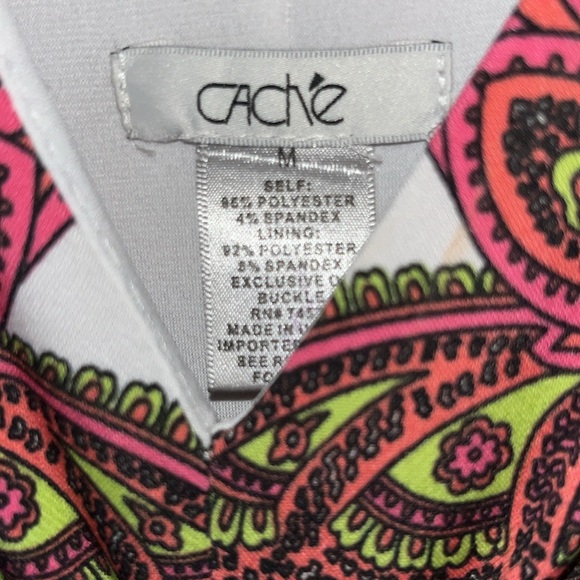 Cache NWOT Womans Tank Top Coral Jeweled Gold Gathered Lined Sz M - Picture 4 of 5